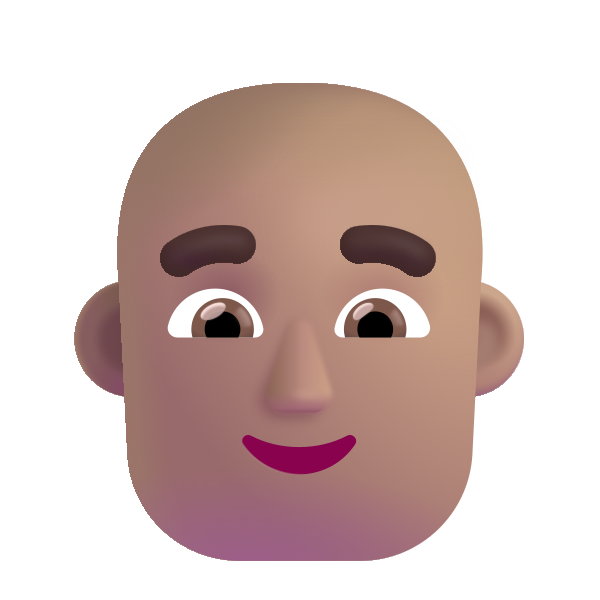 Man Bald Color Medium Vector