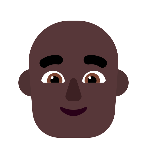 Man Bald Flat Dark Vector