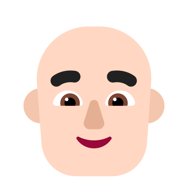 Man Bald Flat Light Vector