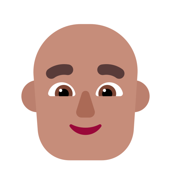 Man Bald Flat Medium