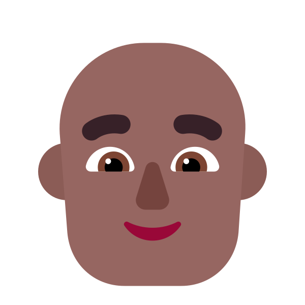 Man Bald Flat Medium Dark Vector