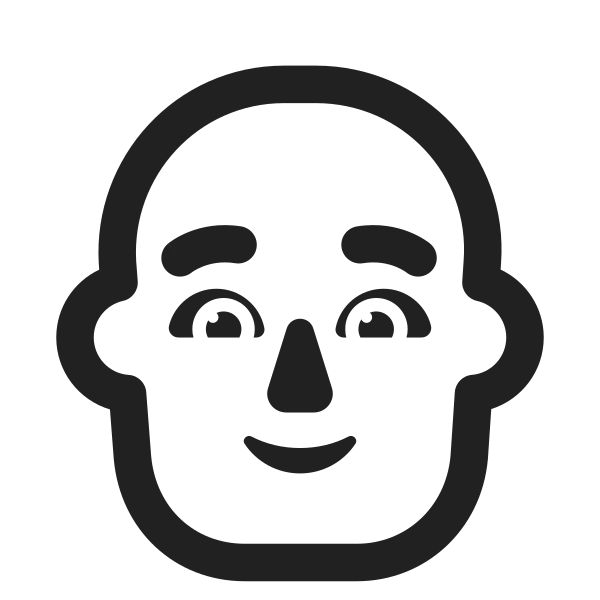Man Bald High Contrast Default Vector