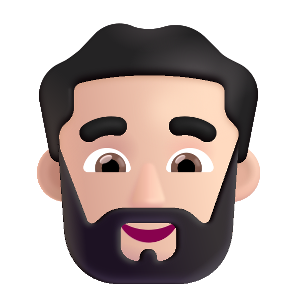 Man Beard Color Light Vector