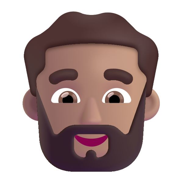 Man Beard Color Medium Vector
