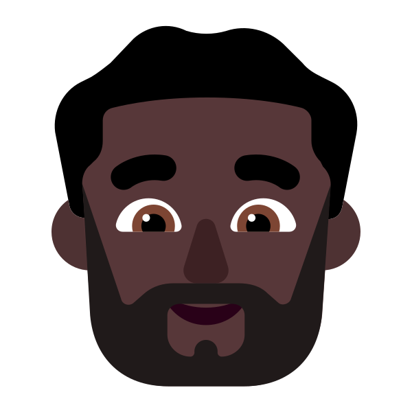 Man Beard Flat Dark Vector