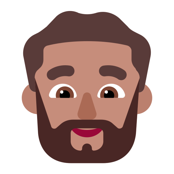 Man Beard Flat Medium Vector