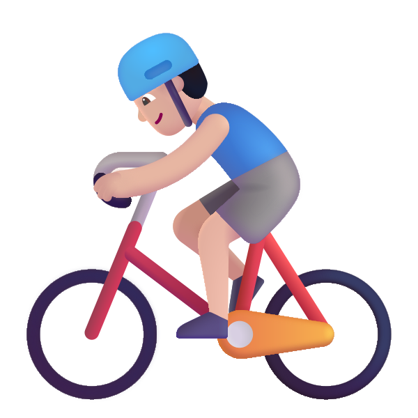 Man Biking Color Light Vector