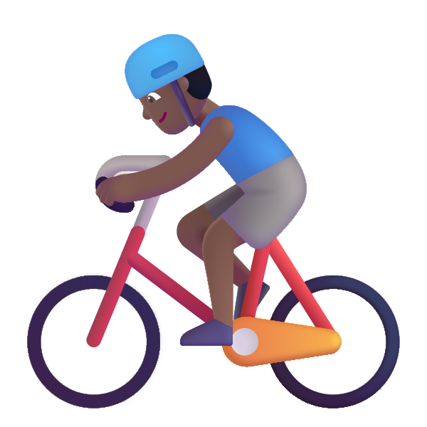 Man Biking Color Medium Dark Vector