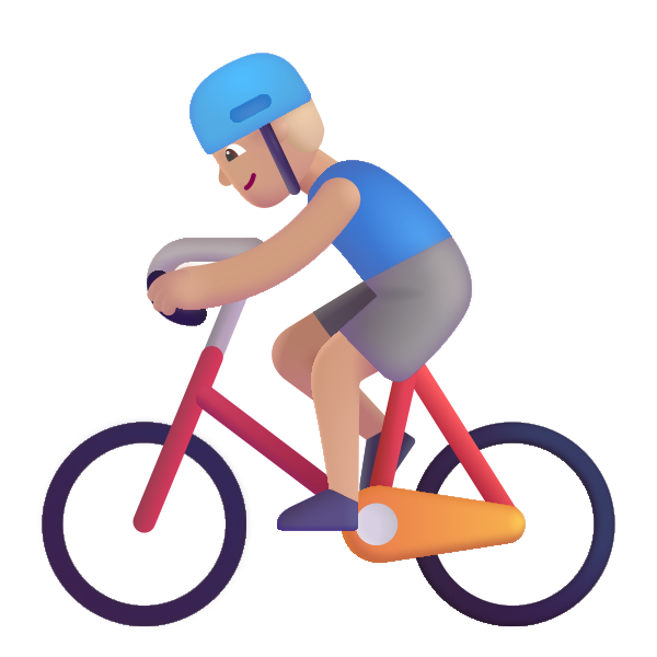 Man Biking Color Medium Light Vector