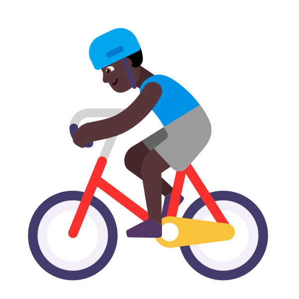 Man Biking Flat Dark Vector