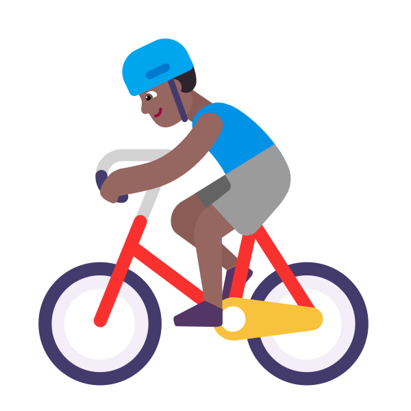Man Biking Flat Medium Dark