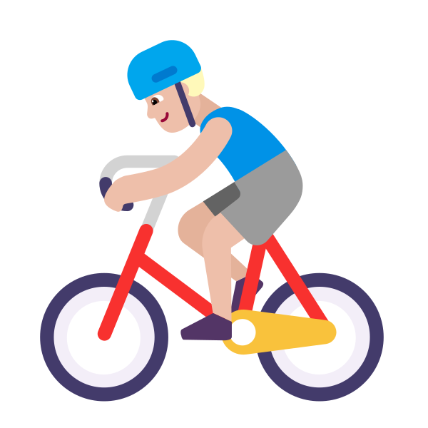 Man Biking Flat Medium Light Vector