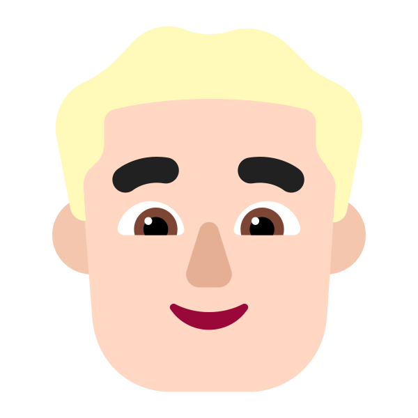 Man Blonde Hair Flat Light Vector