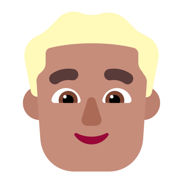 Man Blonde Hair Flat Medium