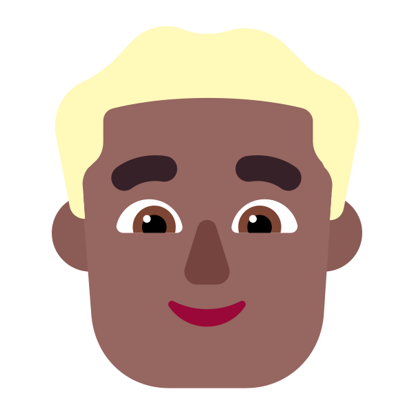Man Blonde Hair Flat Medium Dark Vector