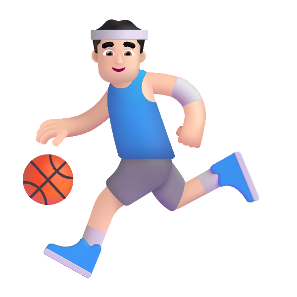 Man Bouncing Ball Color Light Vector