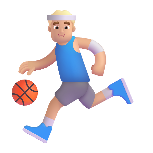 Man Bouncing Ball Color Medium Light Vector
