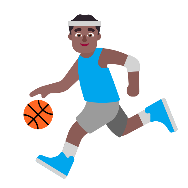 Man Bouncing Ball Flat Medium Dark Vector