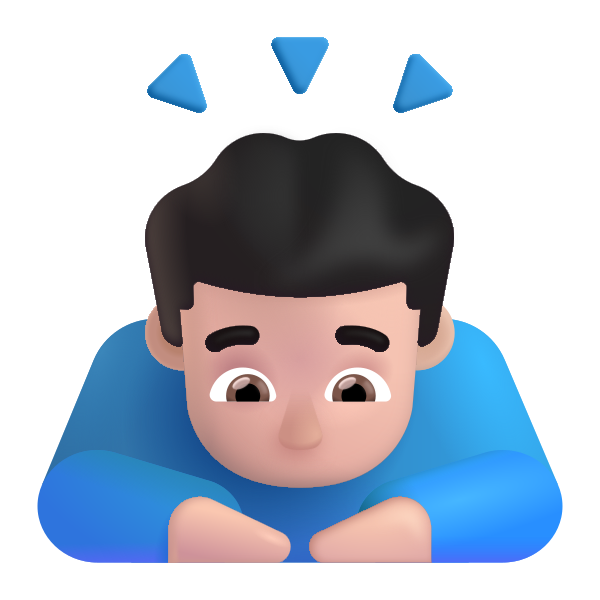 Man Bowing Color Light Vector