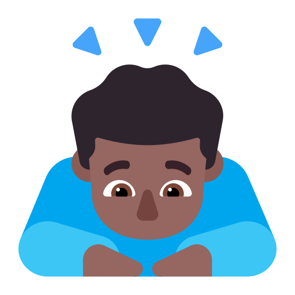Man Bowing Flat Medium Dark Vector