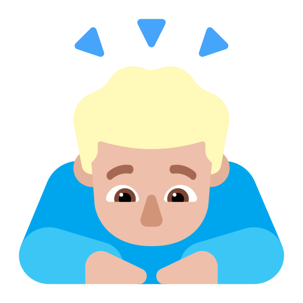 Man Bowing Flat Medium Light Vector
