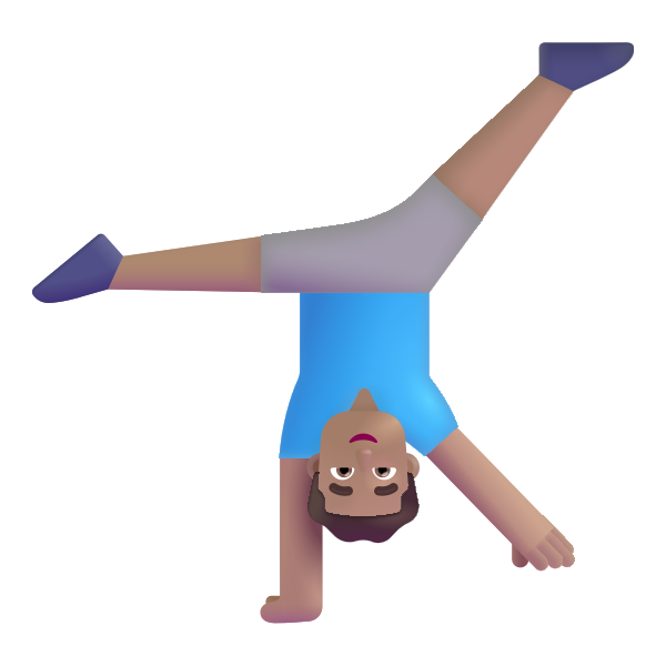 Man Cartwheeling Color Medium Vector