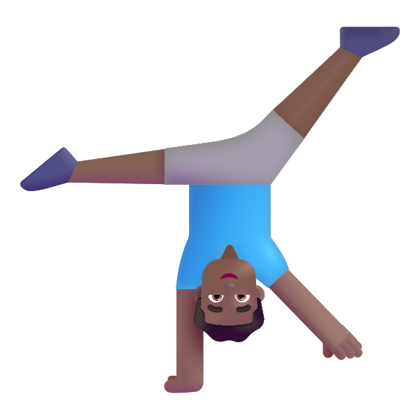 Man Cartwheeling Color Medium Dark Vector