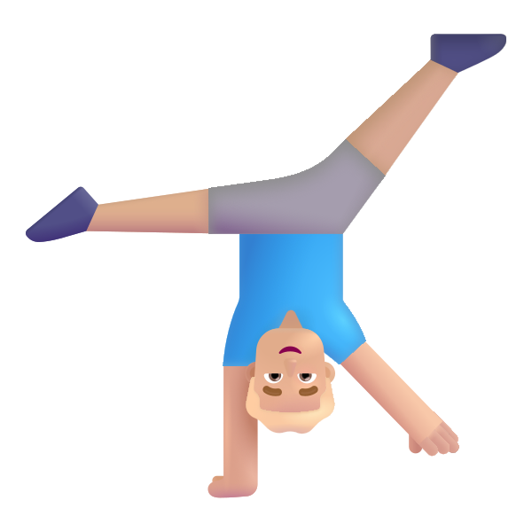 Man Cartwheeling Color Medium Light
