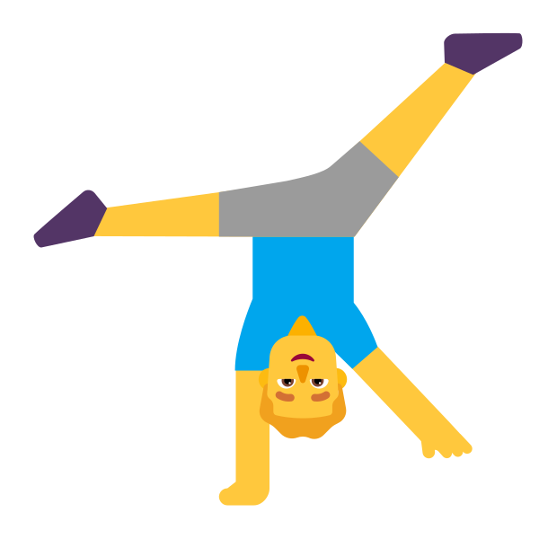 Man Cartwheeling Flat Default Vector