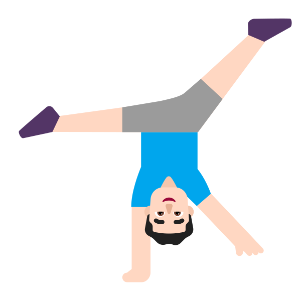 Man Cartwheeling Flat Light Vector