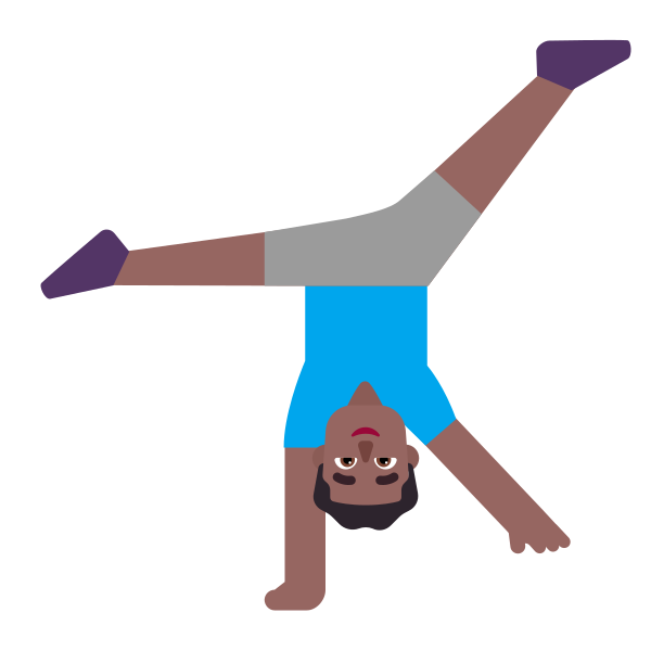 Man Cartwheeling Flat Medium Dark Vector