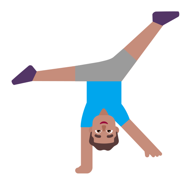 Man Cartwheeling Flat Medium Vector