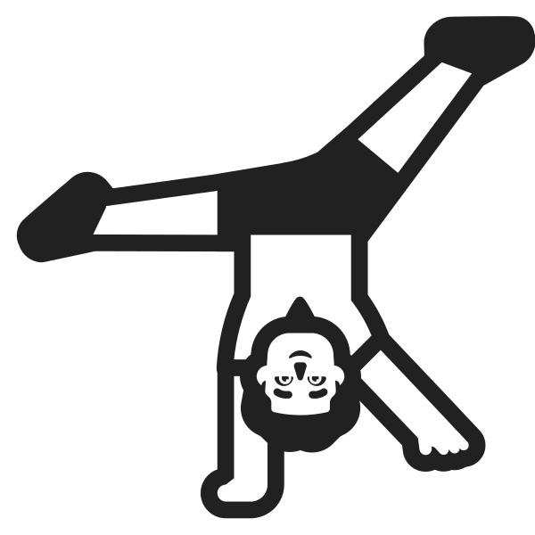 Man Cartwheeling High Contrast Default Vector