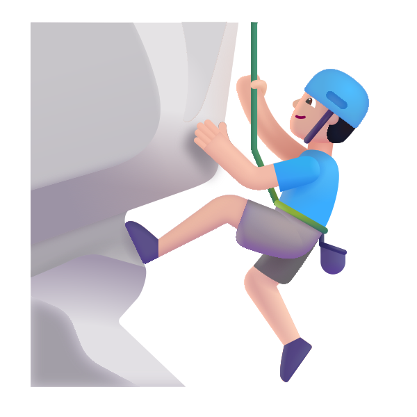 Man Climbing Color Light Vector