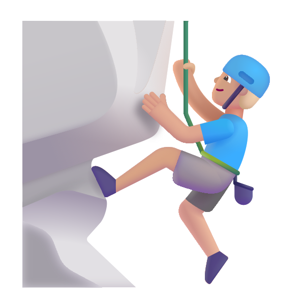 Man Climbing Color Medium Light Vector