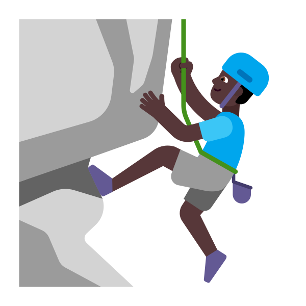 Man Climbing Flat Dark Vector