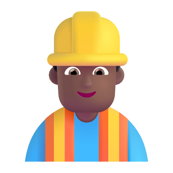 Man Construction Worker Color Medium Dark