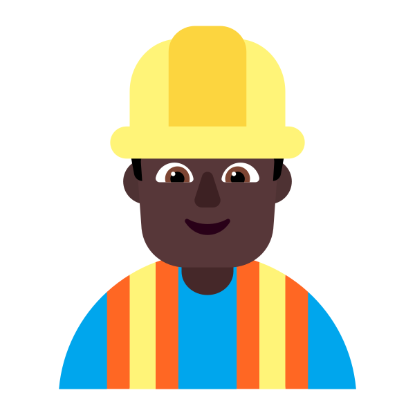 Man Construction Worker Flat Dark Vector