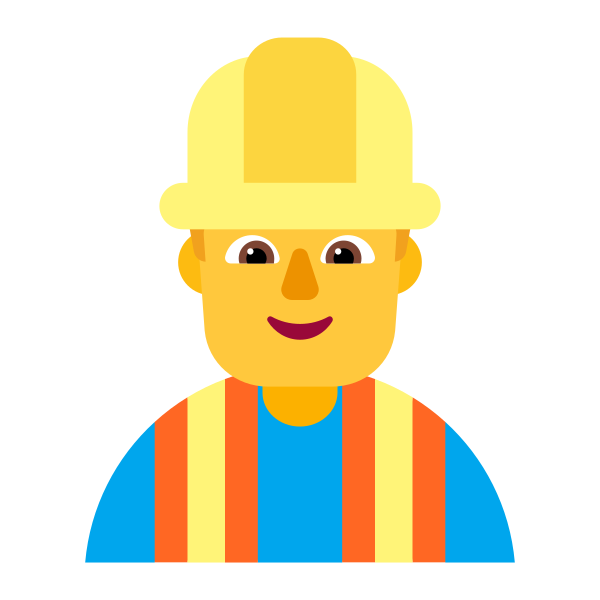 Man Construction Worker Flat Default