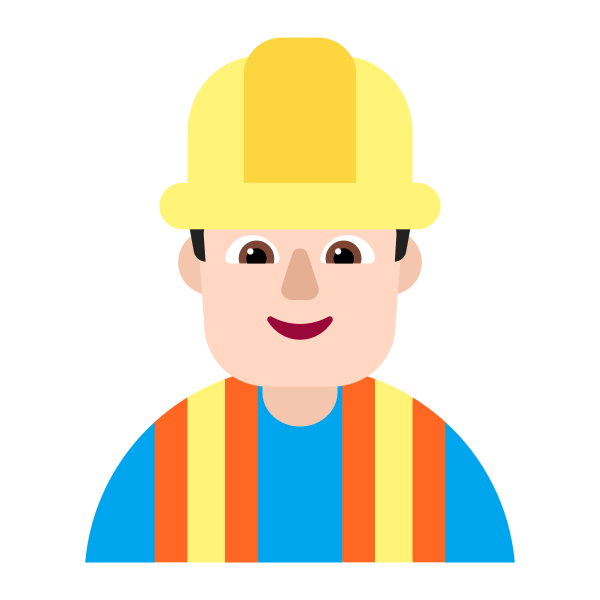 Man Construction Worker Flat Light