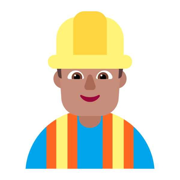 Man Construction Worker Flat Medium