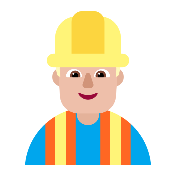 Man Construction Worker Flat Medium Light Vector