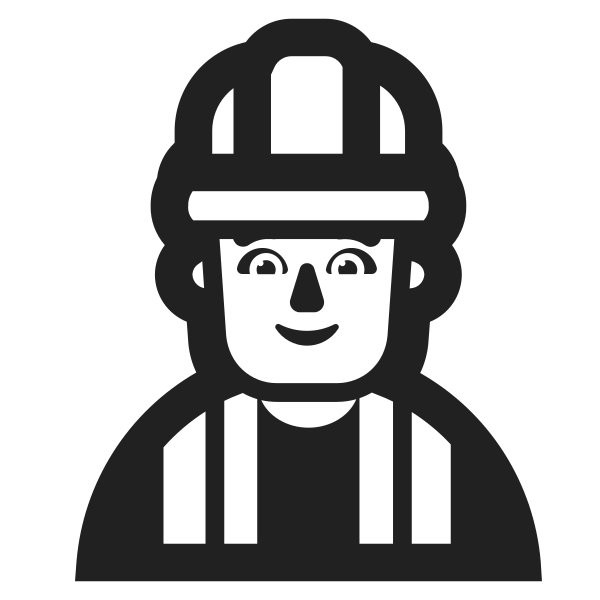 Man Construction Worker High Contrast Default Vector