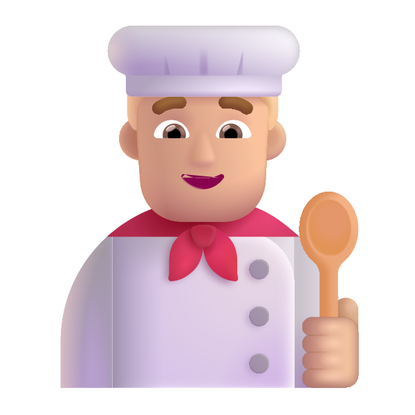 Man Cook Color Medium Light Vector