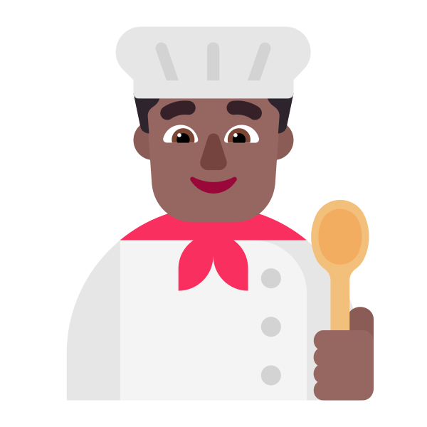 Man Cook Flat Medium Dark Vector