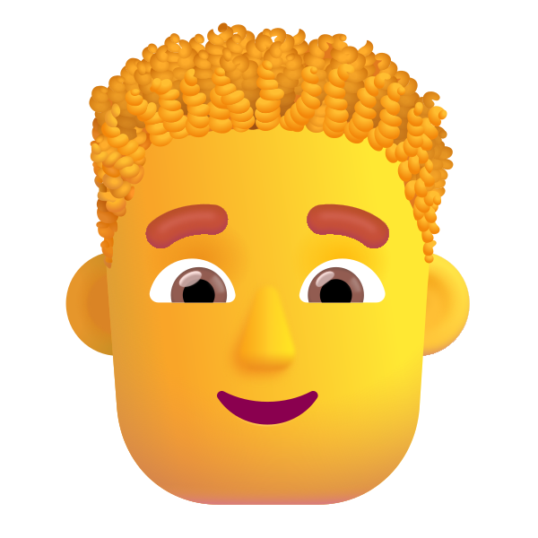 Man Curly Hair Color Default Vector