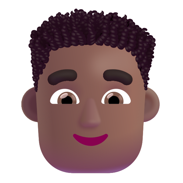 Man Curly Hair Color Medium Dark Vector