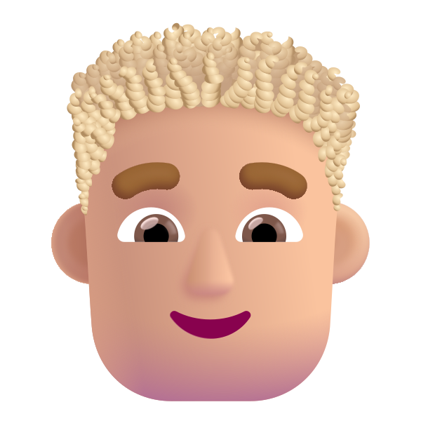 Man Curly Hair Color Medium Light Vector