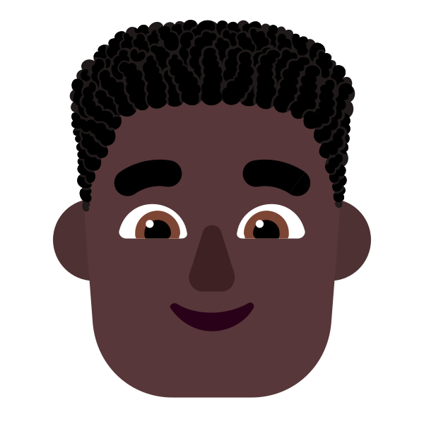Man Curly Hair Flat Dark Vector