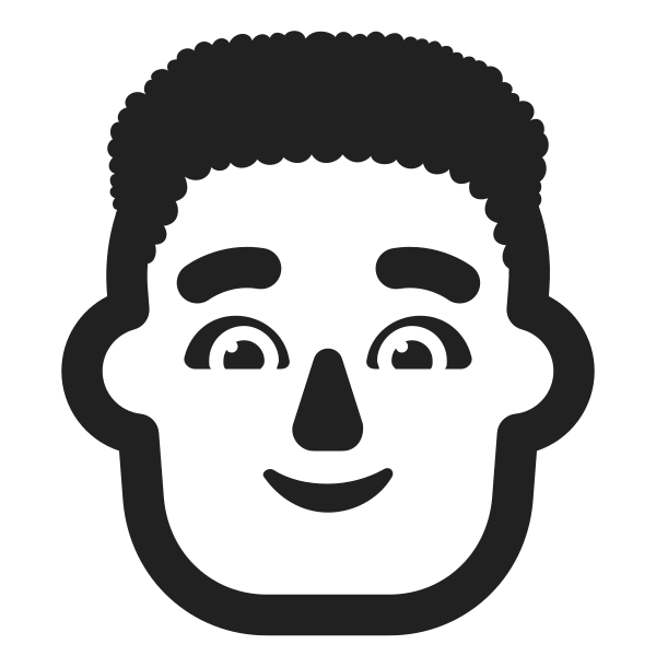Man Curly Hair High Contrast Default Vector
